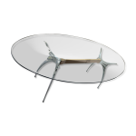 Table bernard dequet modèle manon ovale 203x112 pieds alu traverse poirier Table bernard dequet modèle manon ovale 203x112 pieds alu traverse poirier
