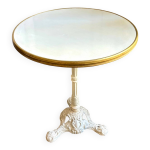 Table bistrot en fonte de fer et mélaminé beige 60 cm Table bistrot en fonte de fer et mélaminé beige 60 cm