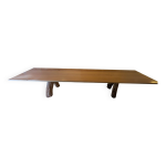 Table en bois massif frake et pieds en chne
