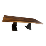 Table en bois noyer pice unique bniste