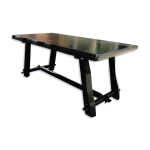 Table brutaliste noire vintage en orme Table brutaliste noire vintage en orme