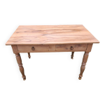 Table bureau ancienne de style louis philippe en merisier avec 2 tiroirs