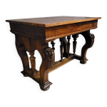 Table bureau ancienne de style renaissance en noyer fin xix si�cle