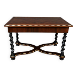 Table, bureau en marqueterie de bois prcieux, poque napolon iii, milieu xixe