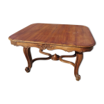 Table carre style louis xv en merisier massif