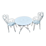 Table et chaise en fer forg blanc