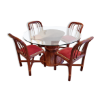 Table & chaises maugrion roche bobois 1980