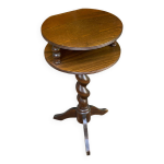 Table de chevet napolon ronde pied central torsad tripode