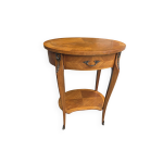 Table de chevet style louis xv en marqueterie en merisier