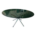Table chrome et verre fum