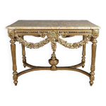 Table console en bois dor , style louis xvi 2me partie xixe