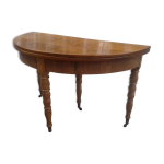 Table - console demi lune en noyer poque 1840 pied jacob