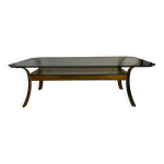 Table console en laiton dor� avec plateau en verre par jacques quinet