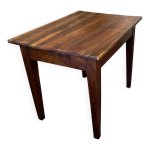 Table cuisine ou bureau, noyer / epoxy or, restaure
