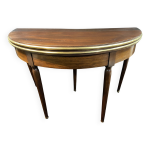 Table demi - lune acajou fin d'poque louis xvi formant console table  jeu
