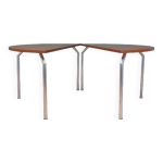 Table demi - ronde en teck, design danois, années 1970, fabricant : bent krogh Table demi - ronde en teck, design danois, années 1970, fabricant : bent krogh