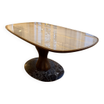 Table design en verre et bois