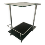 Table a desservir roulante en métal chromé xx siècle Table a desservir roulante en métal chromé xx siècle