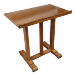 Table  dessin vintage en bois et bois de placage
