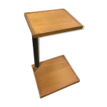 Table à deux plateaux porte plante à roulette midcentury Table à deux plateaux porte plante à roulette midcentury