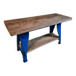 Table d'�tabli industriel vintage avec pieds en fonte (aux forges de vulcain)