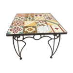 Table en fer forg et bois