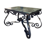 Table en fer forget et marbre 1930 1940 Table en fer forget et marbre 1930 1940