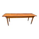Table de ferme alsacienne 225 cm sapin teinte merisier Table de ferme alsacienne 225 cm sapin teinte merisier