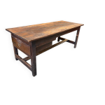 Table de ferme ancienne en bois massif avec tiroir 182�76 cm