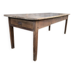 Table de ferme ancienne en ch�ne massif pieds gain�s avec 1 tiroir en bout.