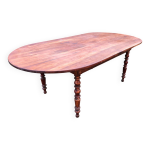 Table de ferme ancienne en merisier aux bouts arrondis