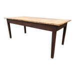 Table de ferme ancienne rustique en cerisier massif