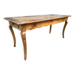 Table de ferme ancienne de style louis xv en cerisier massif.