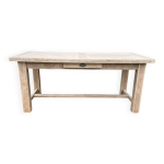 Table de ferme en bois brut avec rallonges