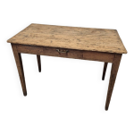 Table de ferme, bureau rustique en chêne massif et sapin, 1950 Table de ferme, bureau rustique en chêne massif et sapin, 1950