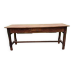 Table de ferme campagnarde 19�me noyer et pin, 3 tiroirs