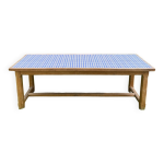 Table de ferme chne massif cramique
