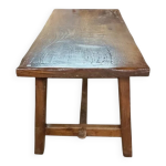 Table de ferme en ch�ne massif - patine brut & plateau �pais - 164cm