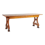 Table de ferme en chêne massif à pattes de lions - période art déco vers 1930 Table de ferme en chêne massif à pattes de lions - période art déco vers 1930