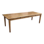 Table de ferme en chne massif xxl 260x100 patin deux tiroirs