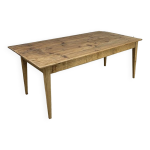 Table de ferme en chêne avec pan rabattable années 1900 Table de ferme en chêne avec pan rabattable années 1900