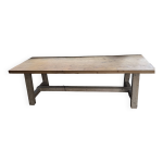 Table de ferme contemporaine orme ancien massif plateau un seul tenant