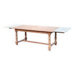 Table de ferme extensible rnove en bois massif merisier brut 265cm