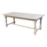 Table de ferme extensible rénovée en chêne brut 280cm Table de ferme extensible rénovée en chêne brut 280cm