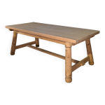 Table de ferme en pin brut brutaliste georges robert 1960's Table de ferme en pin brut brutaliste georges robert 1960's