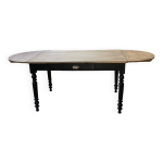 Table de ferme en pin ovale avec allonges 2m Table de ferme en pin ovale avec allonges 2m