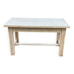 Table de ferme rénovée en bois massif chêne et placage 135cm Table de ferme rénovée en bois massif chêne et placage 135cm