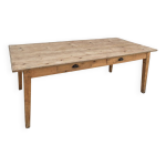 Table de ferme magasin rustique ancienne 2 tiroirs - 2m22