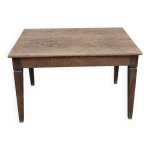 Table de ferme rustique ancienne en chêne massif 19ème - 1m12 Table de ferme rustique ancienne en chêne massif 19ème - 1m12