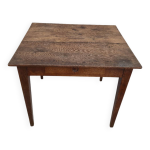 Table de ferme rustique ancienne en chne massif poque 1900s - 84cm